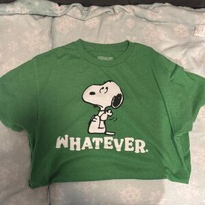 Peanuts Green Snoopy 'Whatever' Tee
